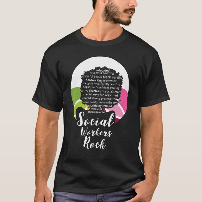 Black Queen Social Workers Rock Magic Diva Gift De T-Shirt (Front)