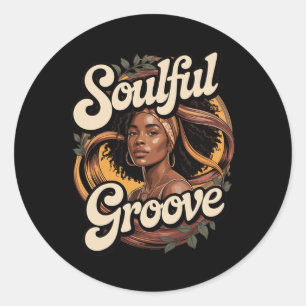 Black Queen Soulful Groove Juneteenth History Prid Classic Round Sticker