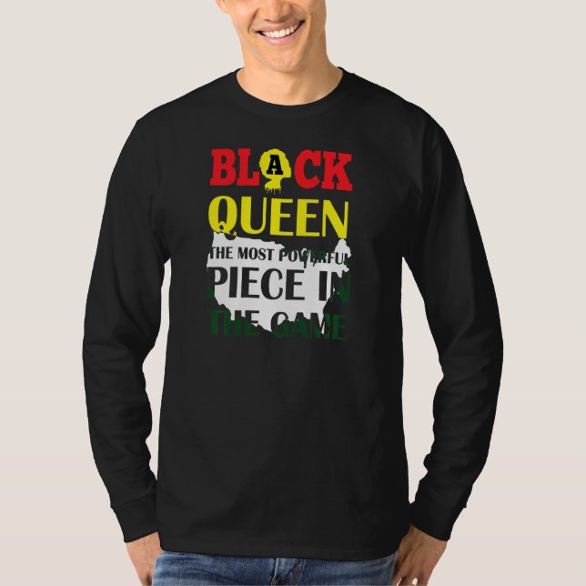 Black Queen The Most Powerful  For Women Black His T-Shirt (Front)