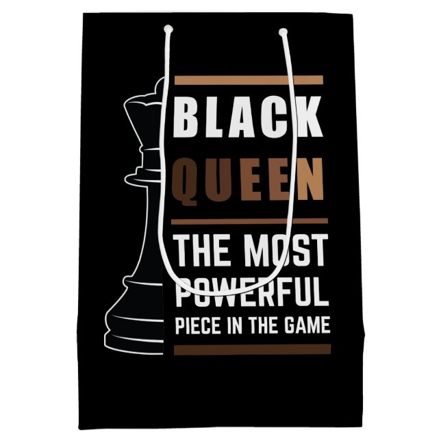Black Queen The Most Powerful Piece In The Game 1 Medium Gift Bag (Back)