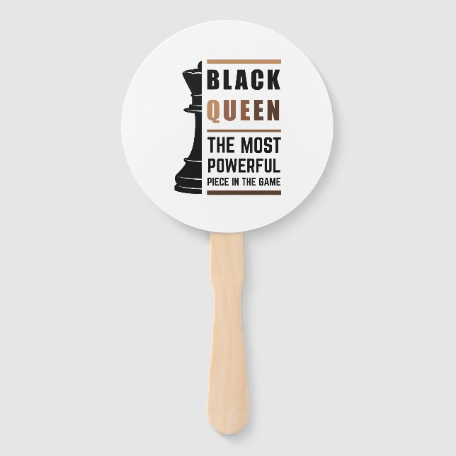 Black Queen The Most Powerful Piece In The Game 2 Hand Fan (Front)
