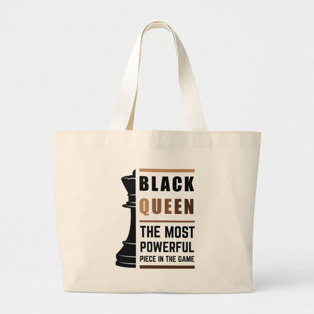 Black Queen The Most Powerful Piece In The Game 2 Large Tote Bag (Front)
