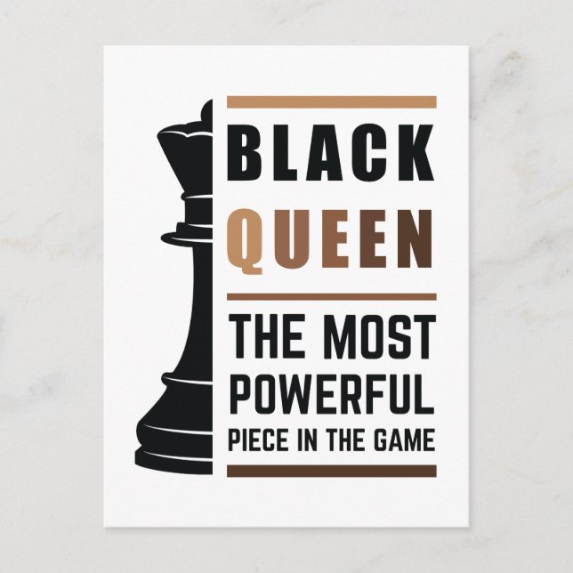 Black Queen The Most Powerful Piece In The Game 2 Postcard (Front)