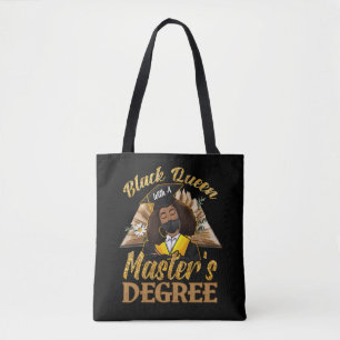 Black Queen With A Masters Degree Graduation Tote Bag