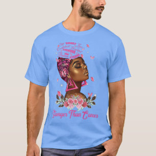 Black Queen Women Stronger Than Breast Cancer Awar T-Shirt