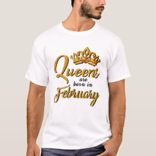 Black Queens Are Born In February Women T Birthday T-Shirt