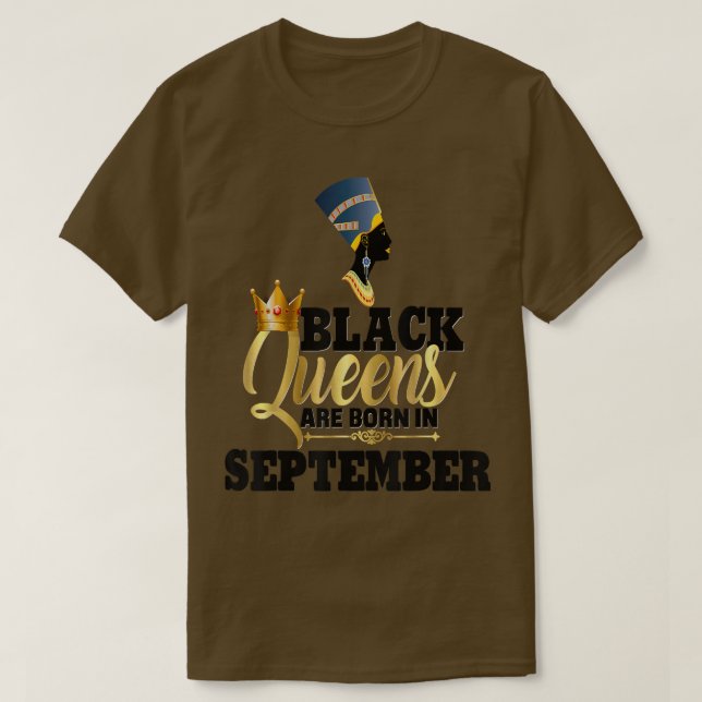Black Queens Born September Birthday Women Neferti T-Shirt (Design Front)