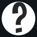 Black Question Mark Classic Round Sticker<br><div class="desc">A black question mark sticker.</div>