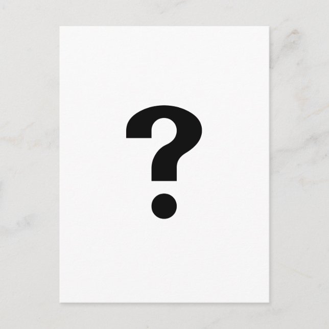 Black Question Mark Postcard (Front)