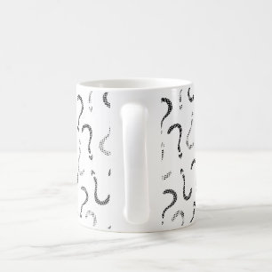 Black question mark seamless pattern coffee mug