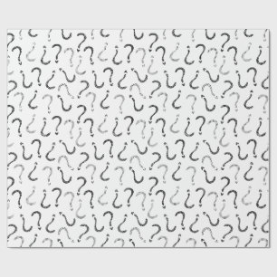 Black question mark seamless pattern wrapping paper