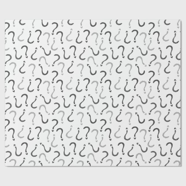 Black question mark seamless pattern wrapping paper (Flat)