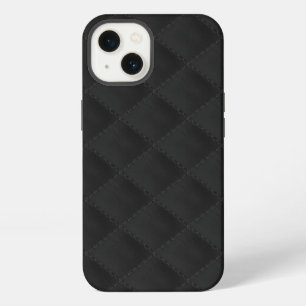 Black Quilted Leather iPhone 13 Case