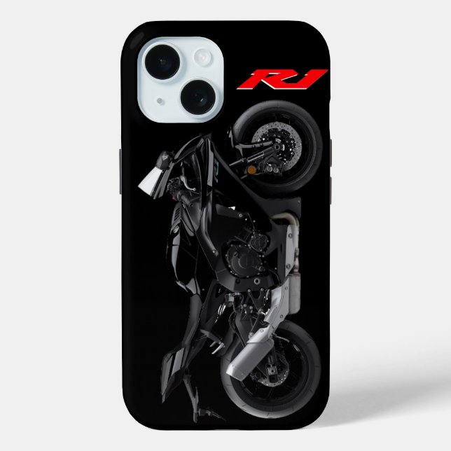 Black R1 Sporsbike Motorcycle Case-Mate iPhone Case (Back)