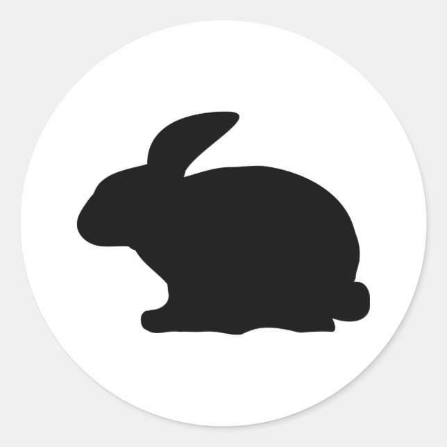 black rabbit icon classic round sticker (Front)