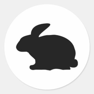black rabbit icon classic round sticker