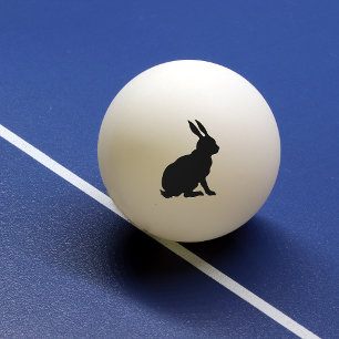 Black Rabbit Silhouette Easter Bunny Ping Pong Ball