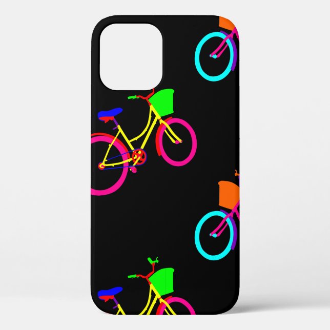 black rainbow bikes colourful bicycles Case-Mate iPhone case (Back)