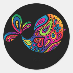 Black Rainbow Bird Sticker