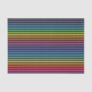 Black Rainbow Horizontal Stripes Wrapping Paper