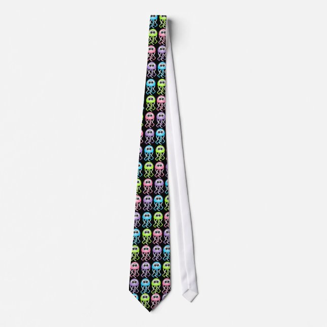 Black Rainbow Jellyfish Tie (Front)