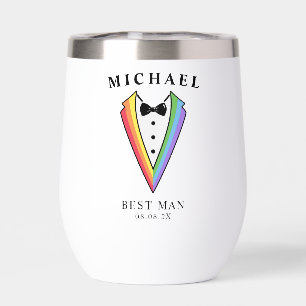 Black Rainbow Personalised Best Man Gay Pride