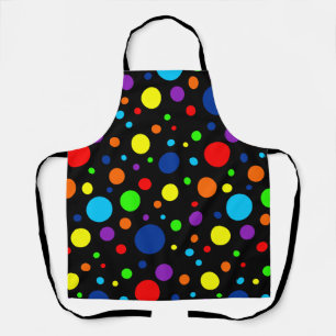 Black Rainbow Spots Apron
