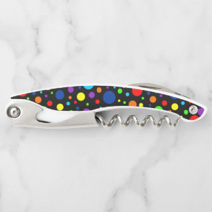 Black Rainbow Spots Corkscrew