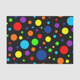 Black Rainbow Spots Tissue Paper