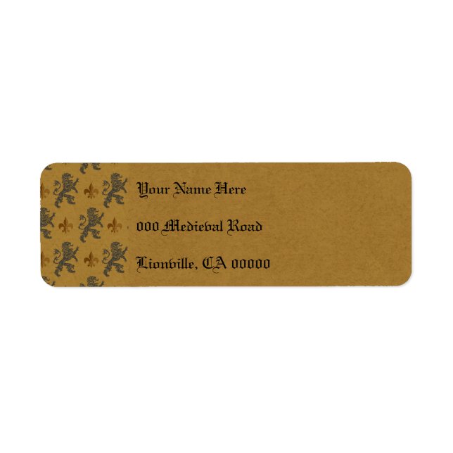 Black Rampant Lions and Fleur de Lis (Front)