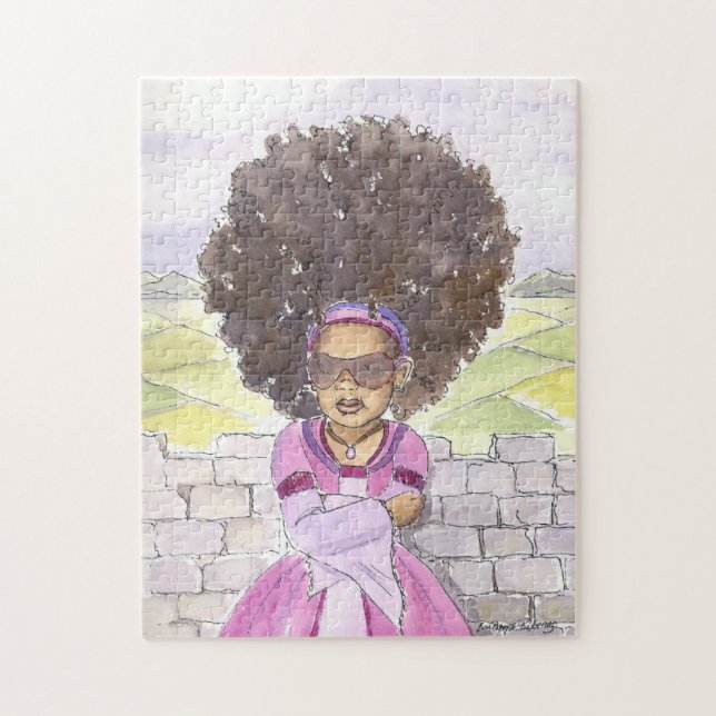 Black Rapunzel Princess Afro puzzle (Vertical)