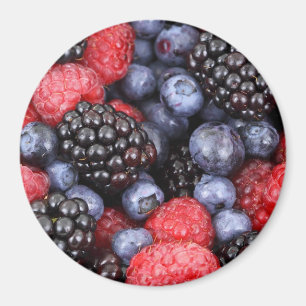 Black Raspberries and Blueberry Fruit Magnet