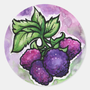 Black Raspberries cute Purple Raspberry Classic Round Sticker