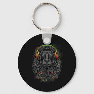 Black Rasta Lion With Dreads - Show Your Pride Key Ring