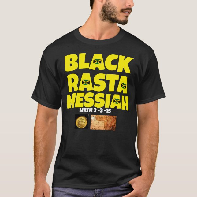 BLACK RASTA MESSIAH Basic Dark T-Shirt (Front)