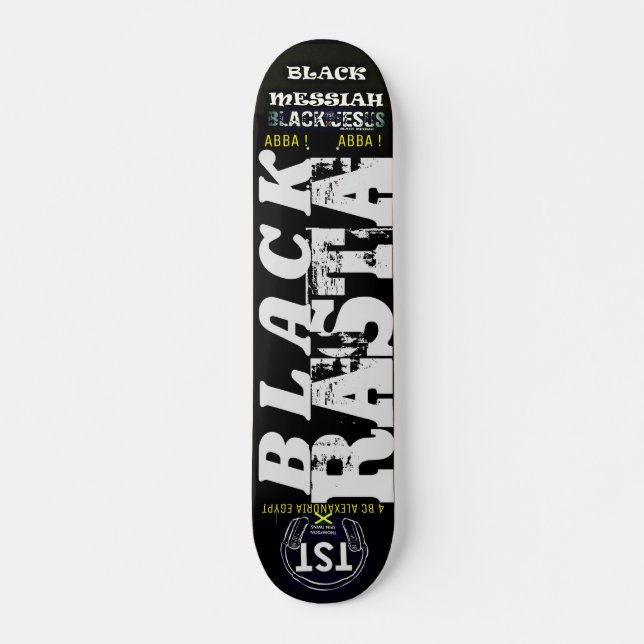 BLACK RASTA Skateboard, 7¾" Deck Skateboard (Front)