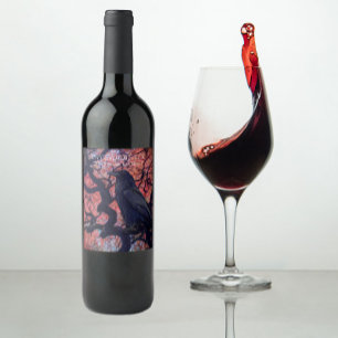 Black Raven and Gnarly Japanese Maple Tree Wine Label