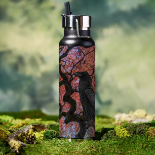 Black Raven and Gnarly Japanese Maple Water Bottle