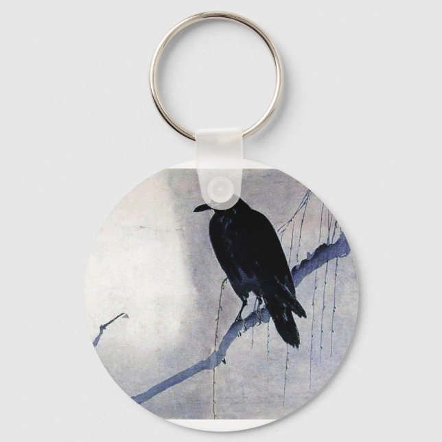 Black Raven Bird Key Ring (Front)