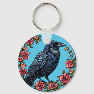 Black Raven Bird Keychain Bag Charm Nature Lovers