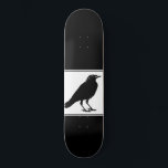Black Raven Black Skateboard<br><div class="desc">An illustrated gothic black, raven on black skateboard.</div>