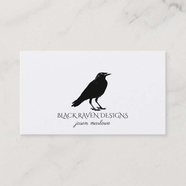 Black Raven  Business Card (Front)