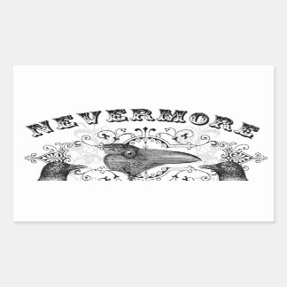 Black Raven Corvid Never More Rectangular Sticker