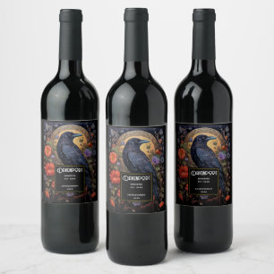 Black Raven Dark Gothic Wine Making Label