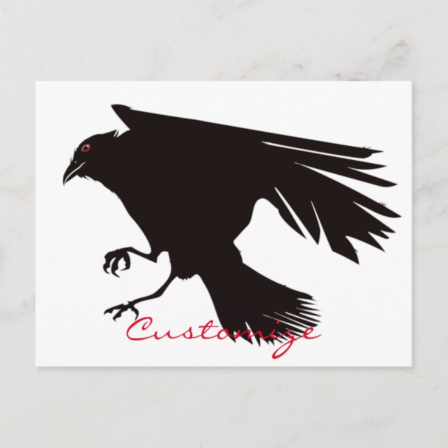 Black Raven Flying Thunder_Cove Postcard (Front)