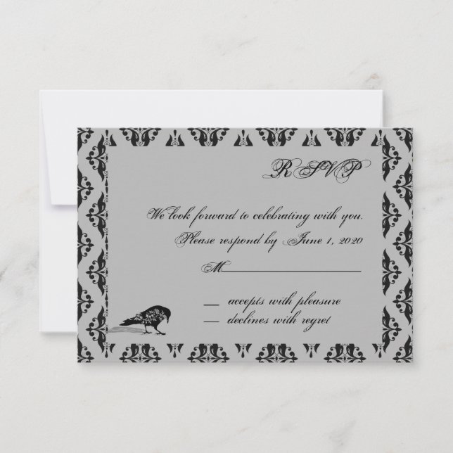 Black Raven Gothic Frame Response Card (Front)
