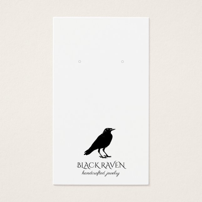 Black Raven Logo Earring Jewellery Display Card (Front)