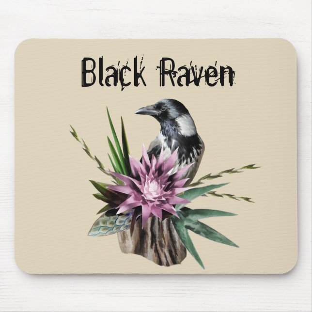 Black Raven Mouse Pad (Front)