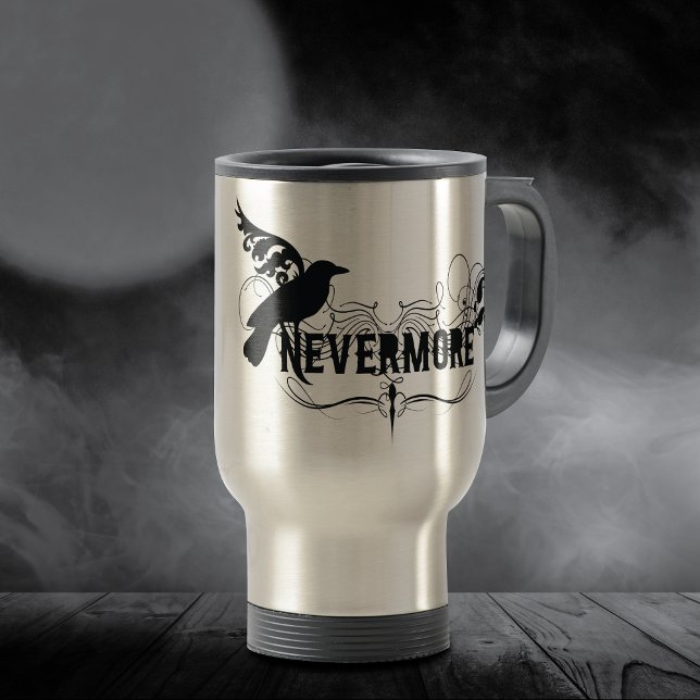 Black Raven Nevermore Travel Mug (Creator Uploaded)