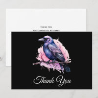 Black Raven on a Branch Illustration